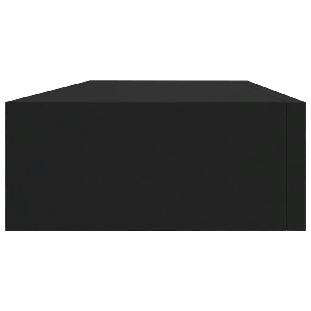 Wall-mounted Drawer Shelf Black 60x23.5x10cm MDF 330257