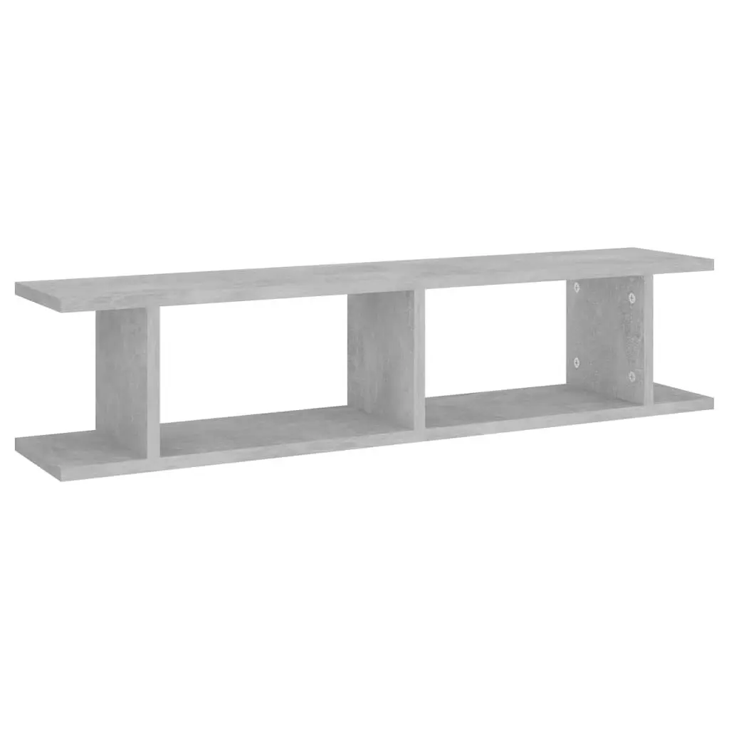 Wall Shelves 2 pcs Concrete Grey 90x18x20 cm Engineered Wood 807200