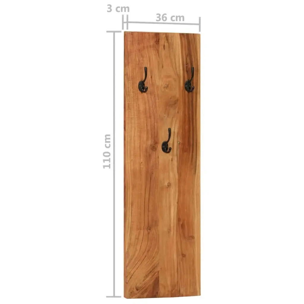 Wall-mounted Coat Racks 2 pcs 36x3x110 cm Solid Acacia Wood 337068