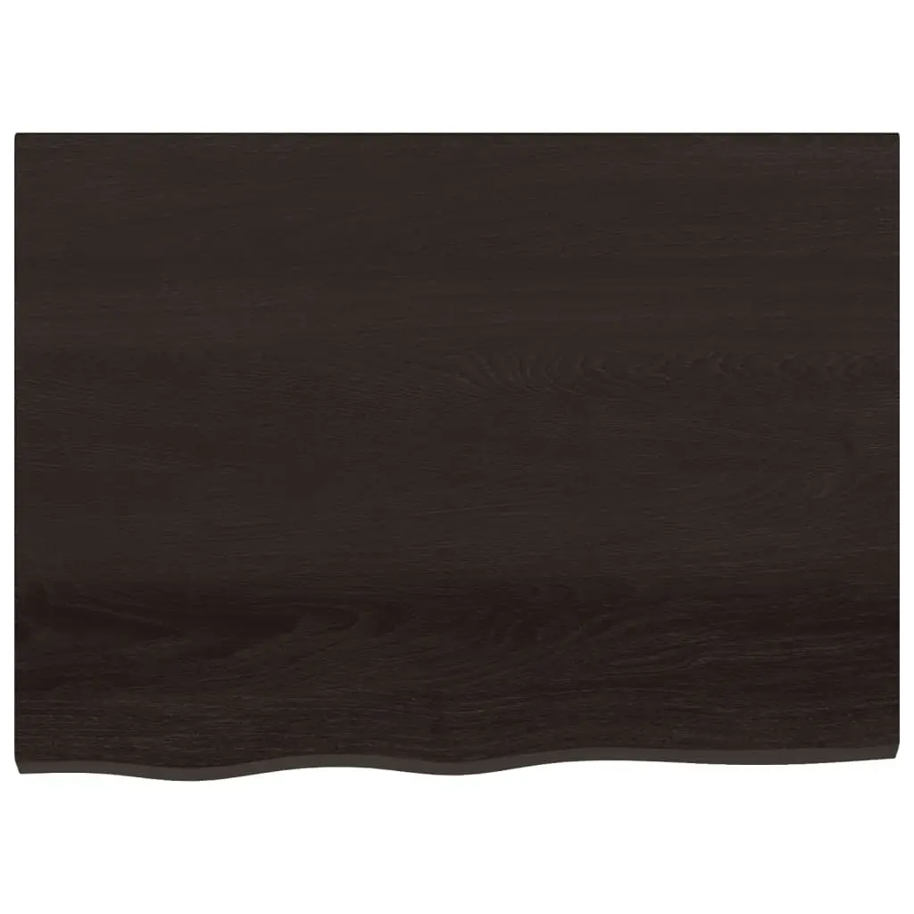 Wall Shelf Dark Brown 80x60x(2-4) cm Treated Solid Wood Oak 363792