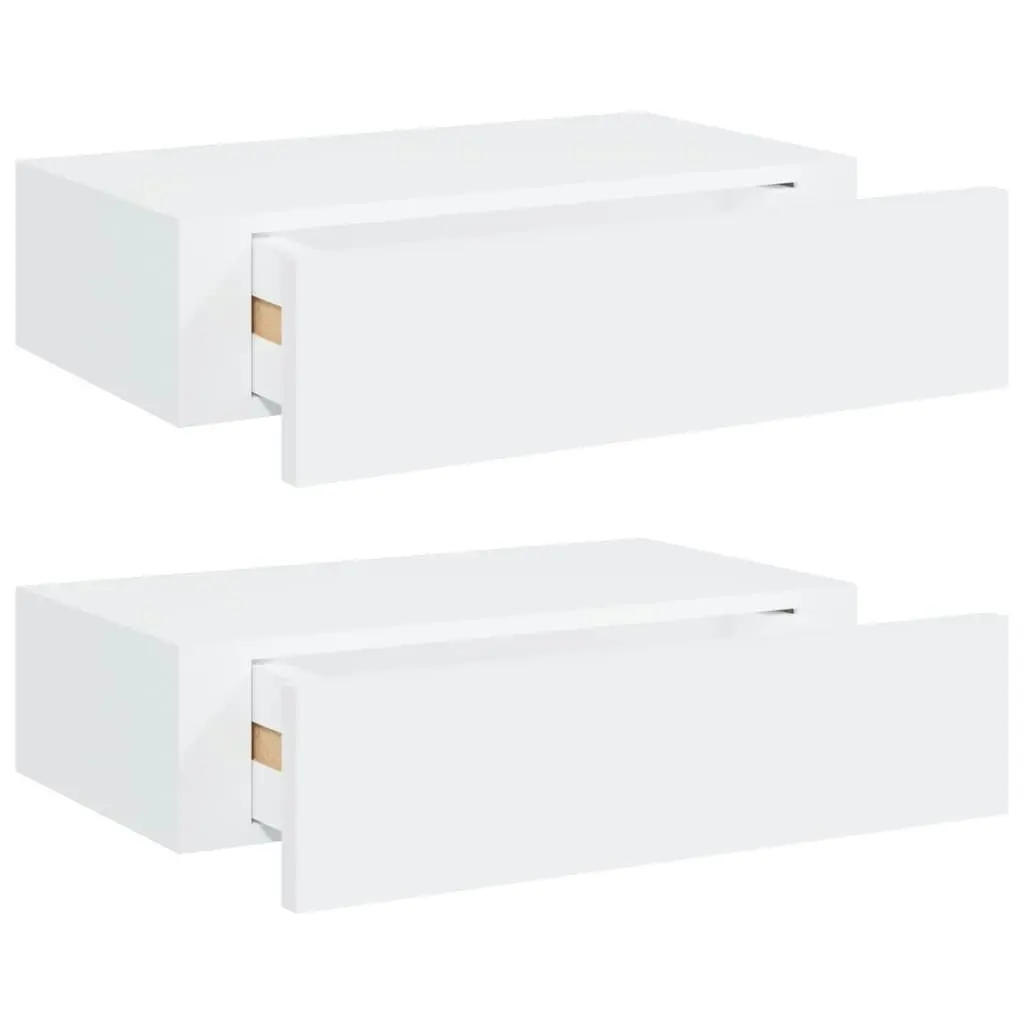 Wall-mounted Drawer Shelves 2 pcs White 40x23.5x10 cm MDF 330242