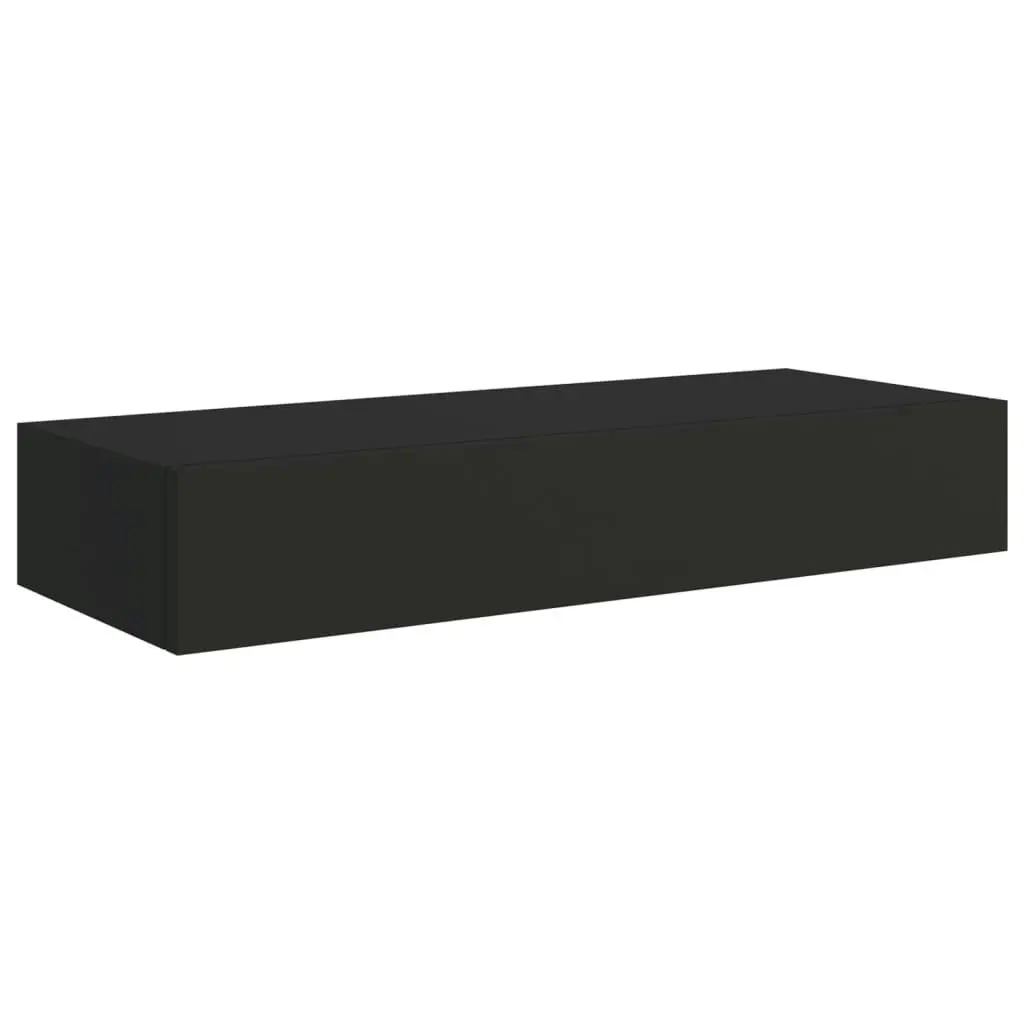 Wall-mounted Drawer Shelves 2 pcs Black 60x23.5x10cm MDF 330258