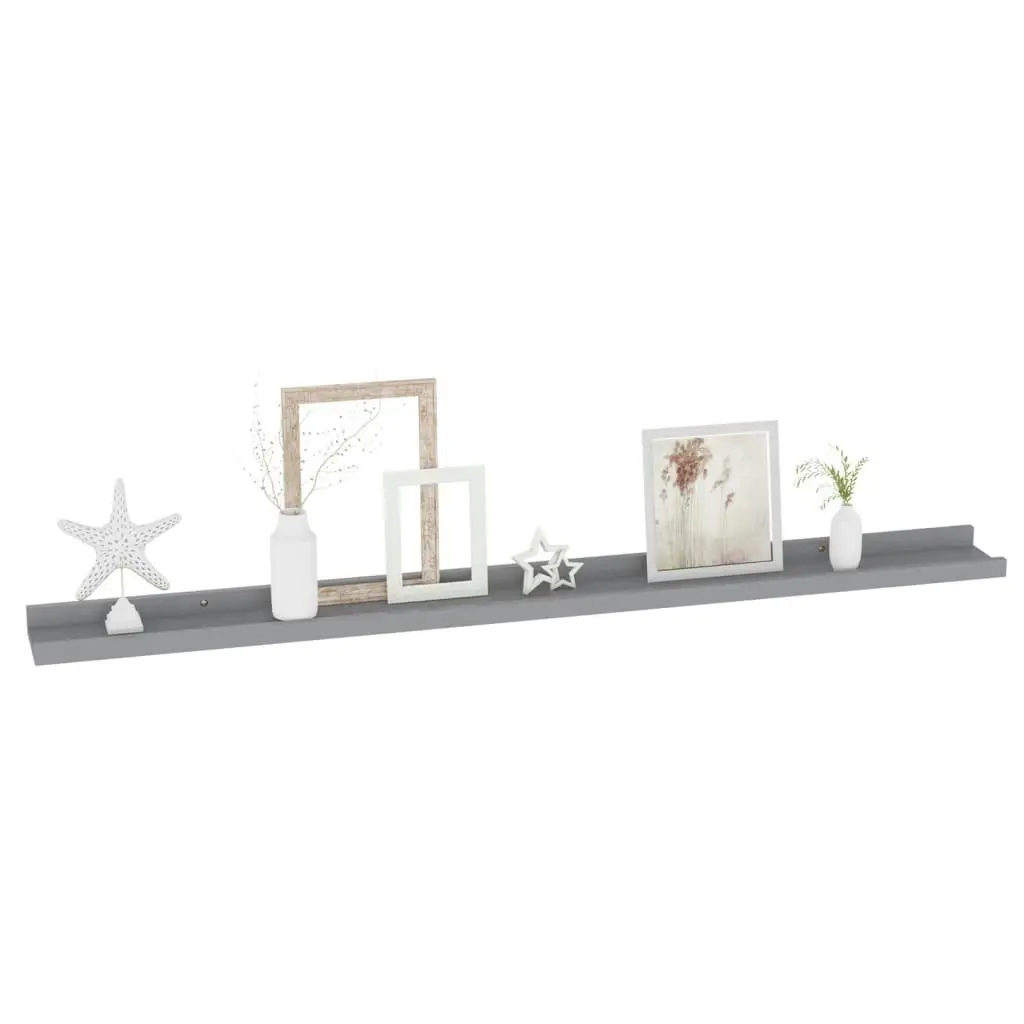 Wall Shelves 2 pcs Grey 100x9x3 cm 326672