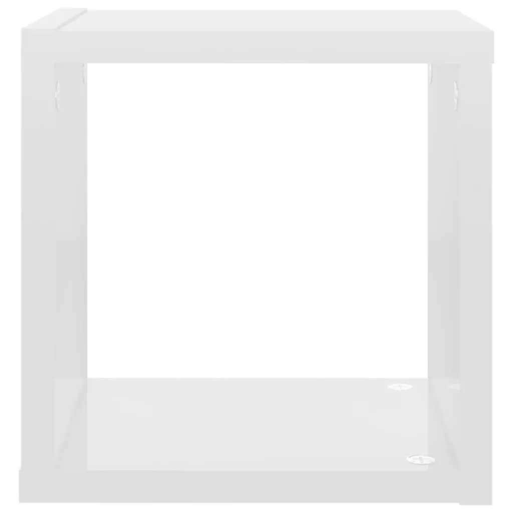 Wall Cube Shelves 4 pcs High Gloss White 22x15x22 cm 807071