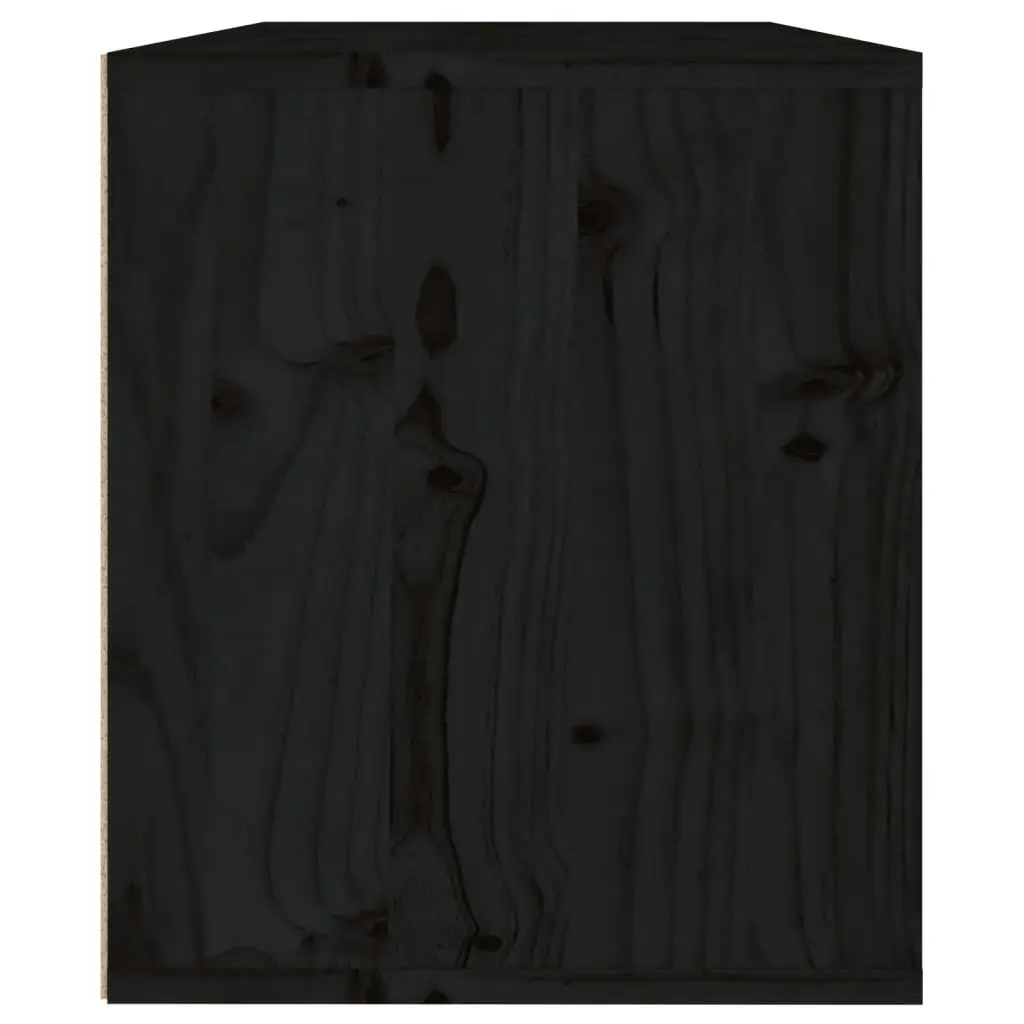 Wall Cabinet Black 60x30x35 cm Solid Wood Pine 813453