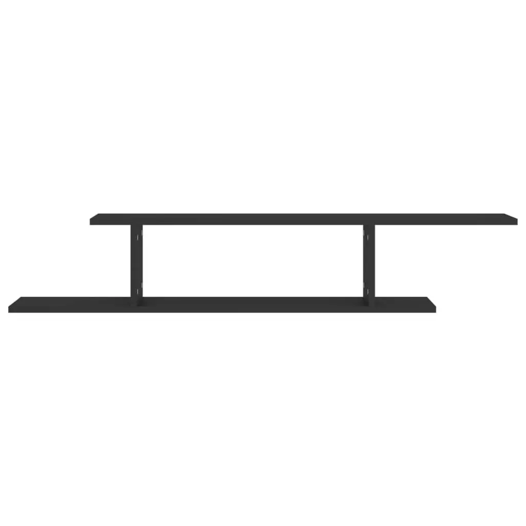 Wall-Mounted TV Shelf Black 125x18x23 cm Engineered Wood 806990