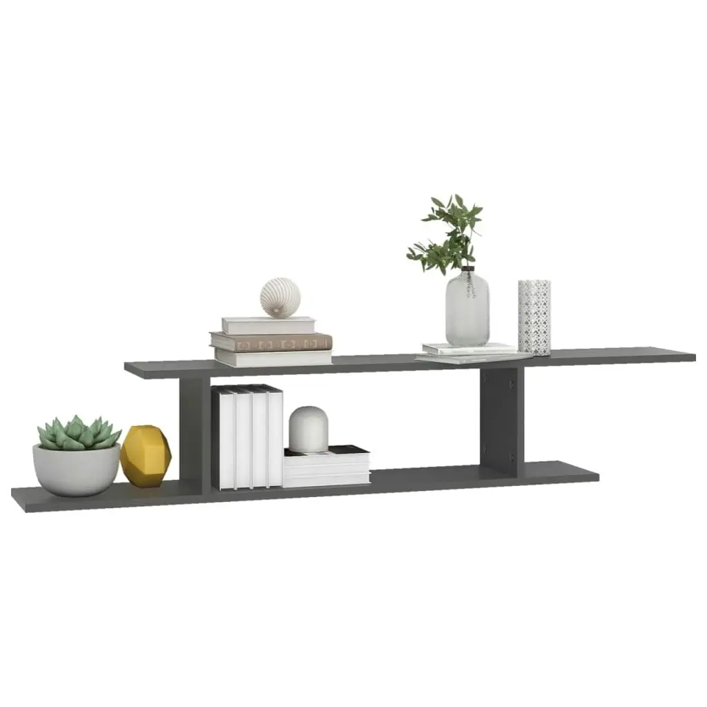 Wall-Mounted TV Shelf Grey 125x18x23 cm Engineered Wood 806991