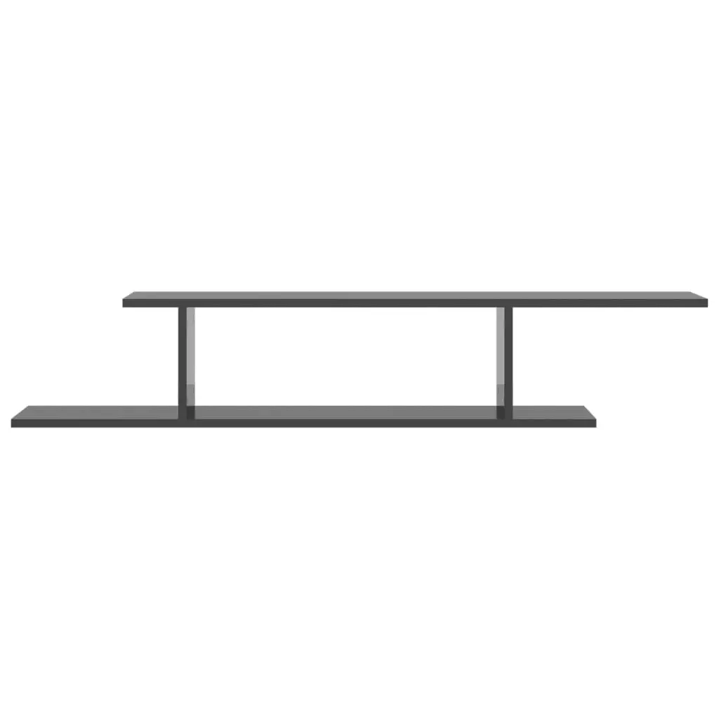 Wall-Mounted TV Shelf High Gloss Grey 125x18x23 cm Engineered Wood 806997