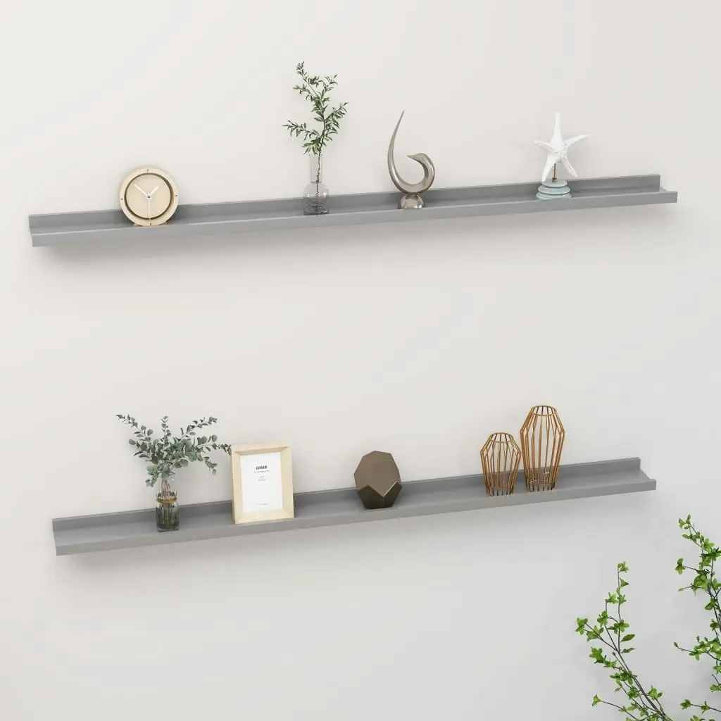 Wall Shelves 2 pcs Grey 115x9x3 cm 326673