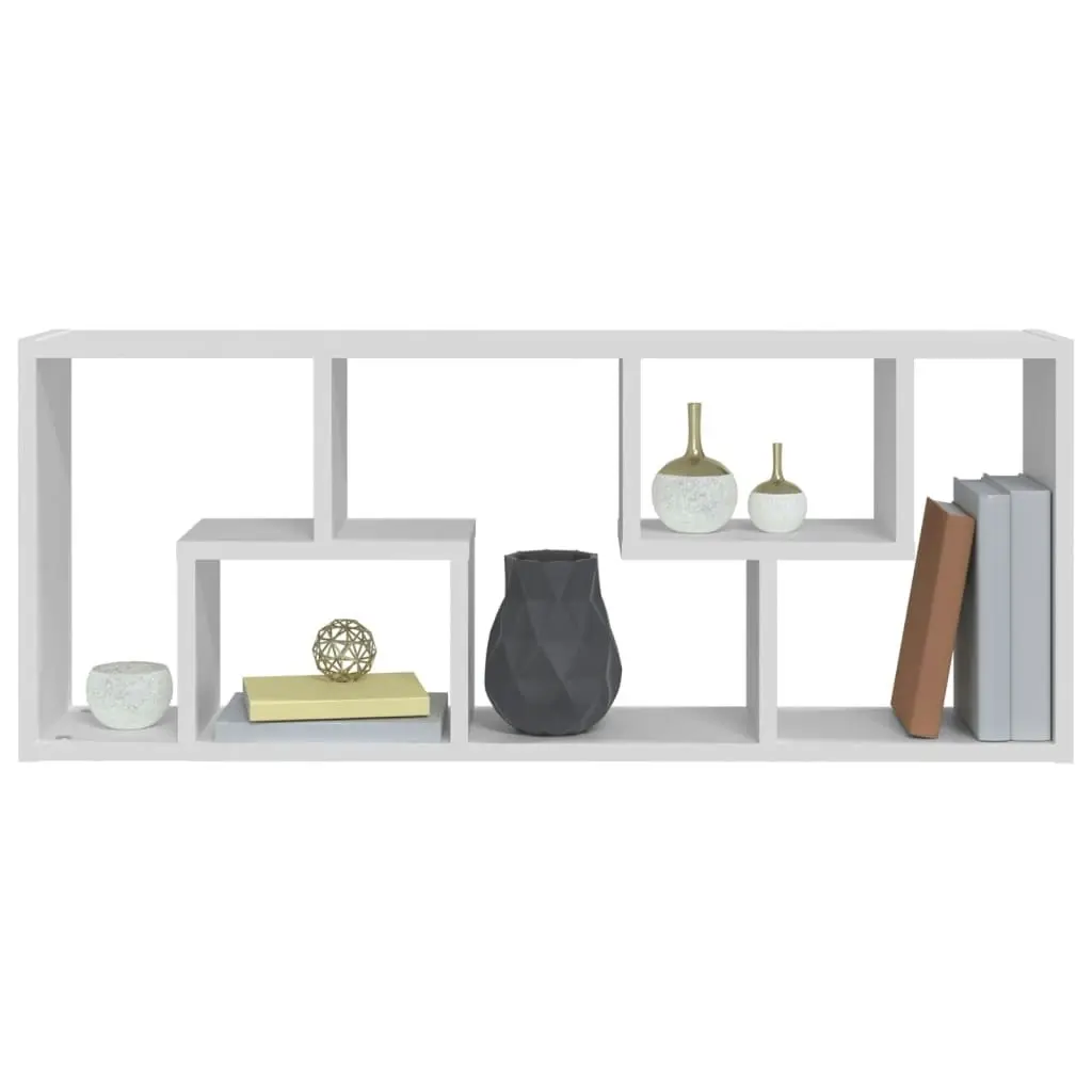 Wall Shelf White 36x16x90 cm Engineered Wood 803011