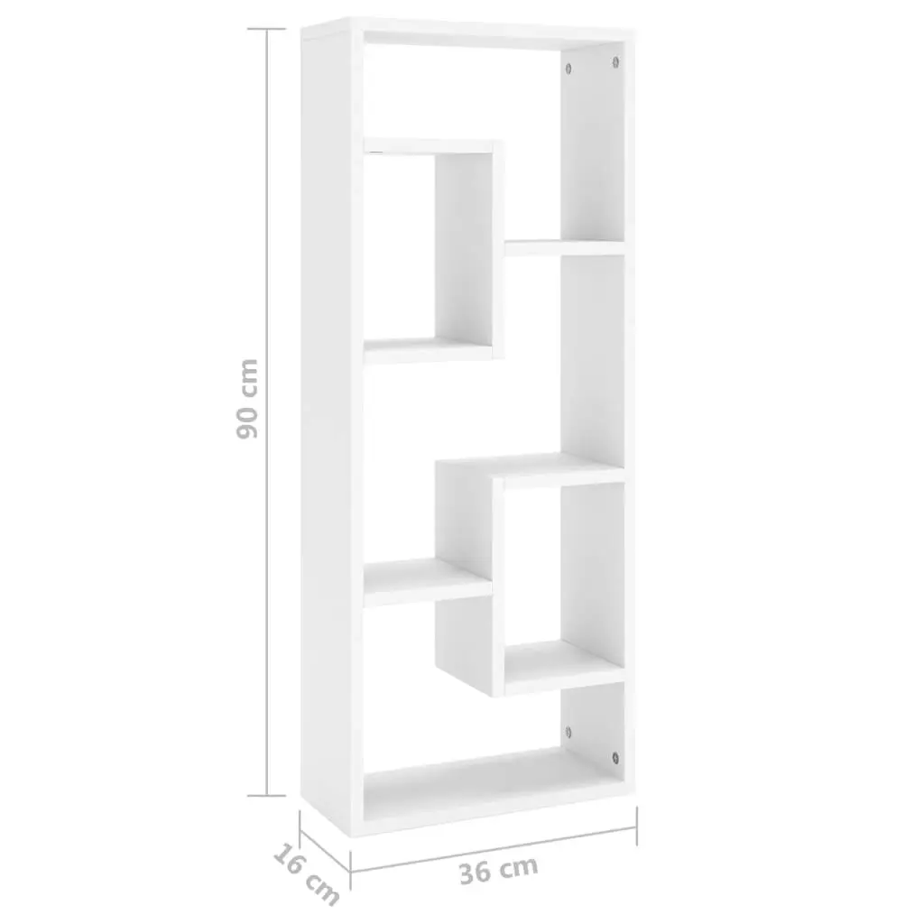 Wall Shelf White 36x16x90 cm Engineered Wood 803011