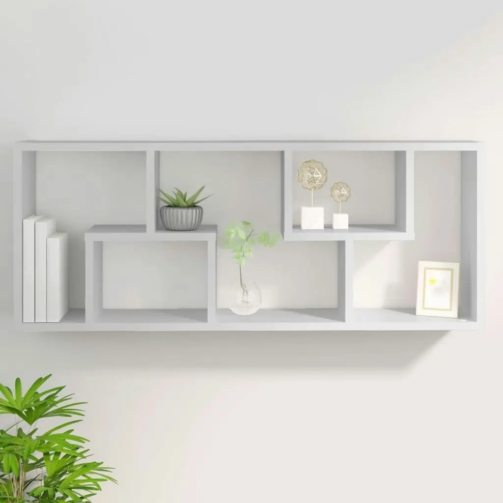 Wall Shelf White 36x16x90 cm Engineered Wood 803011