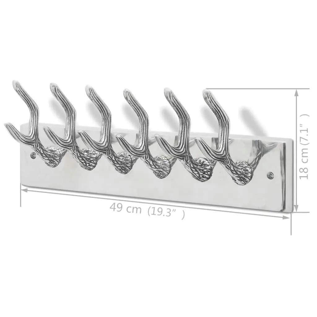 Wardrobe Coat Hooks 2 pcs Silver Aluminium 278752