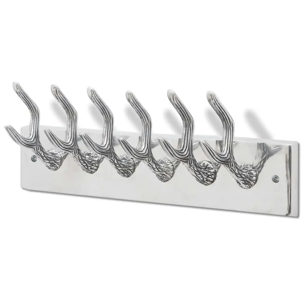 Wardrobe Coat Hooks 2 pcs Silver Aluminium 278752