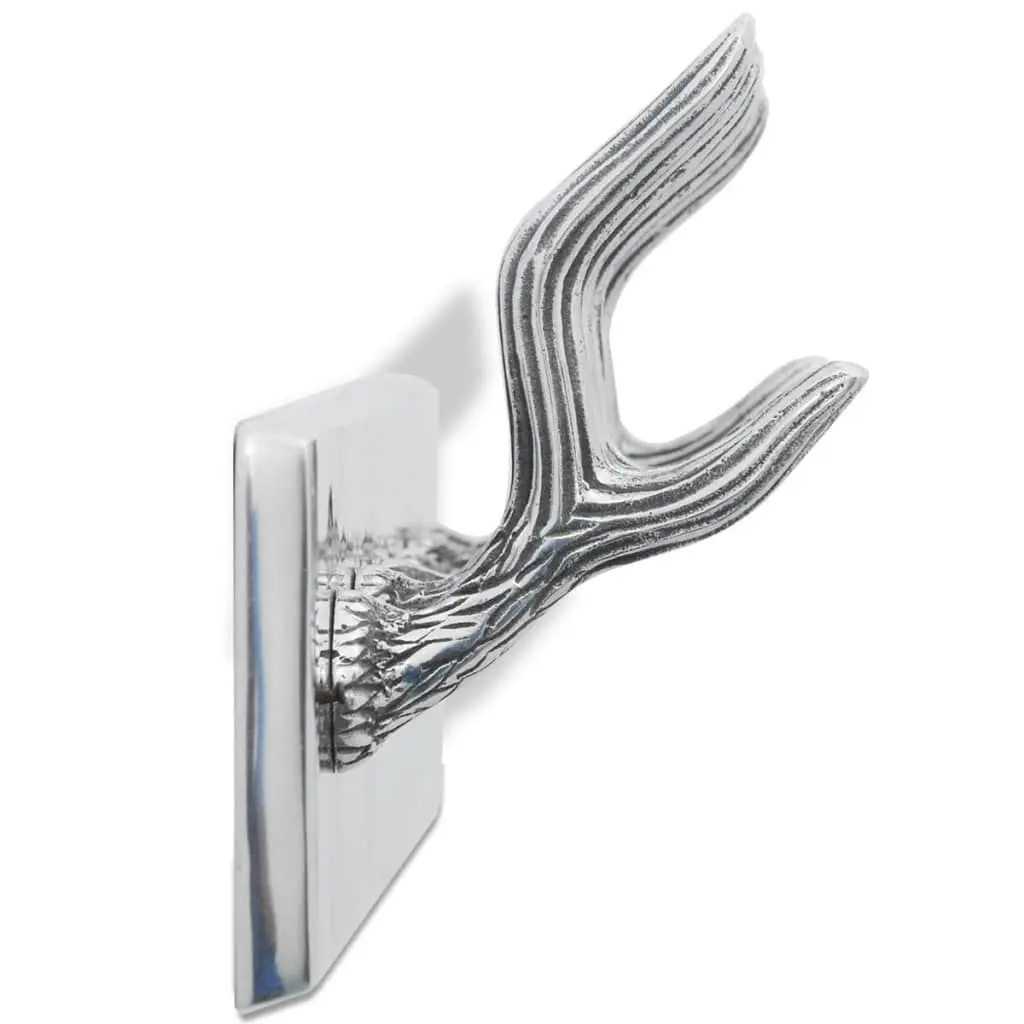 Wardrobe Coat Hooks 2 pcs Silver Aluminium 278752