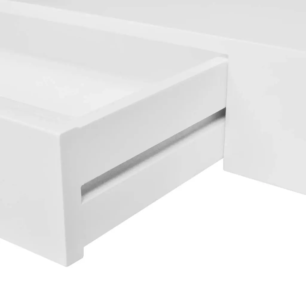 Floating Wall Shelves with Drawers 2 pcs White 80 cm 276002