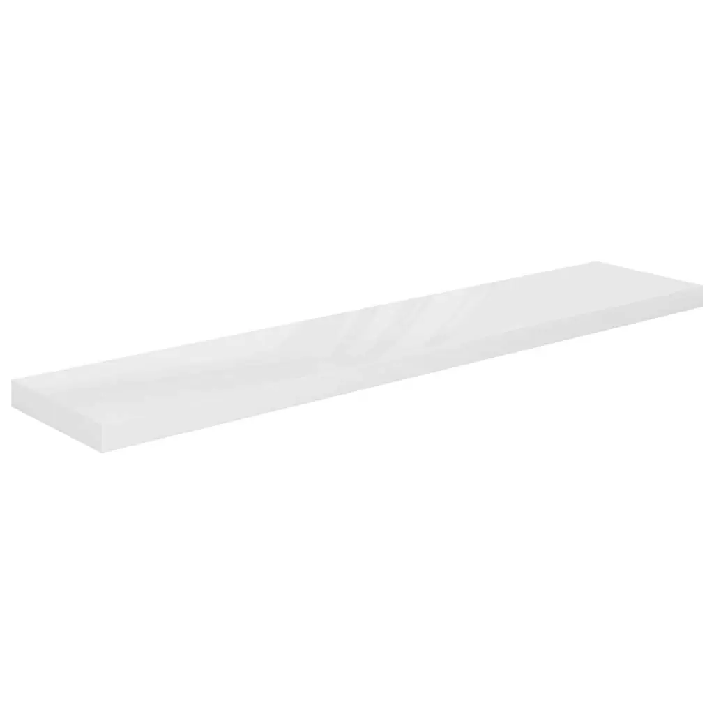 Floating Wall Shelves 2 pcs High Gloss White 120x23.5x3.8 cm MDF 323758