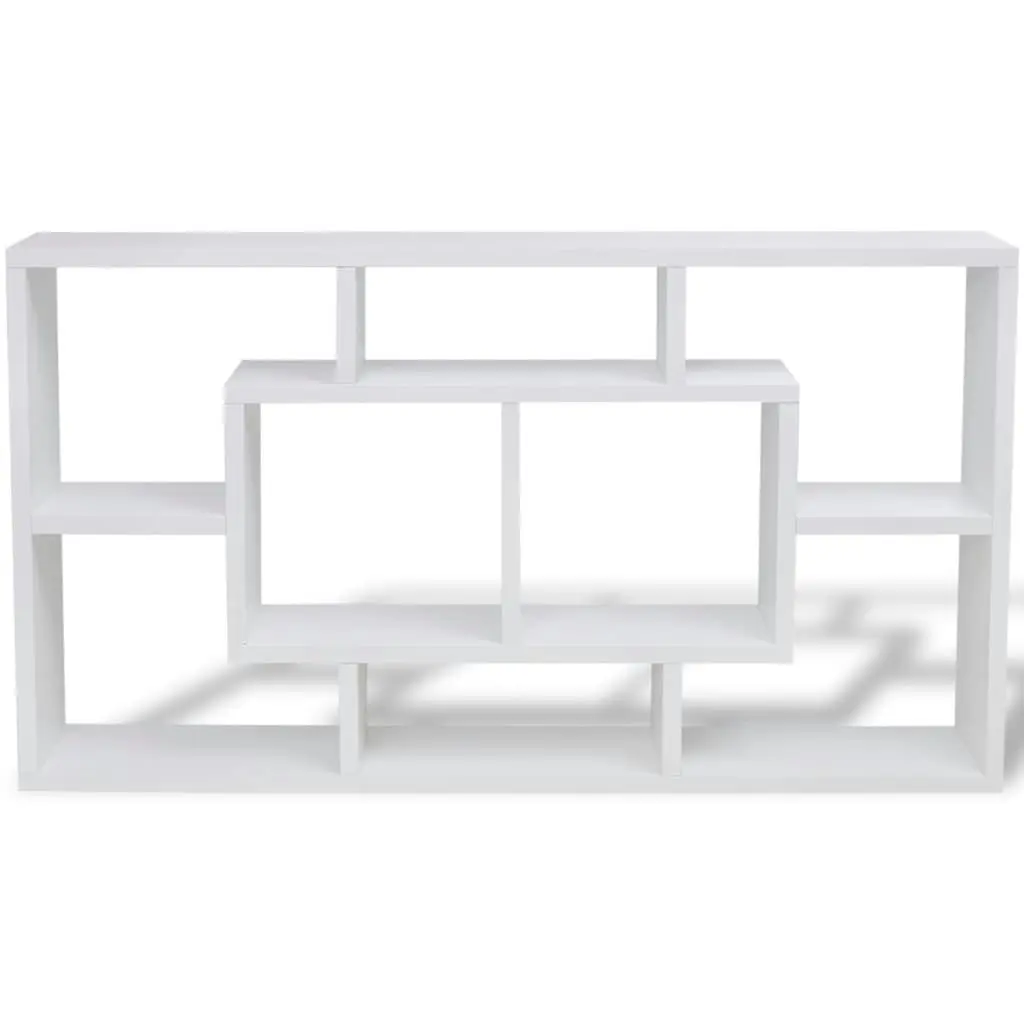 Floating Wall Display Shelf 8 Compartments White 242548