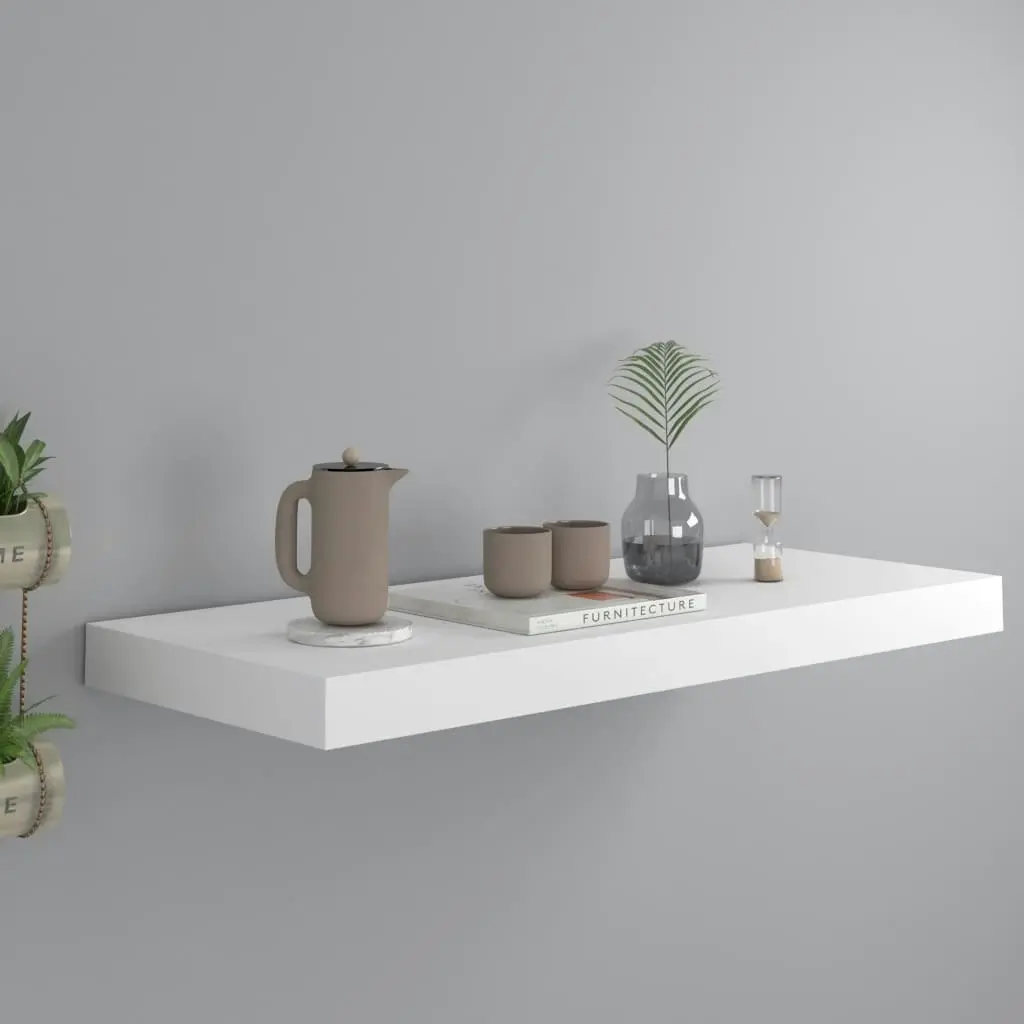 Floating Wall Shelf White 60x23.5x3.8 cm MDF 323811