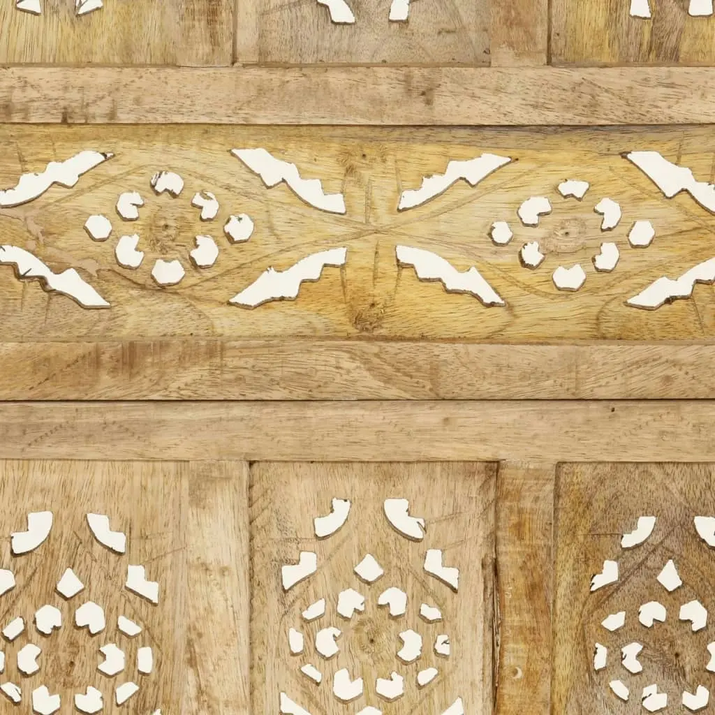 Hand Carved 4-Panel Room Divider 160x165 cm Solid Mango Wood 285316