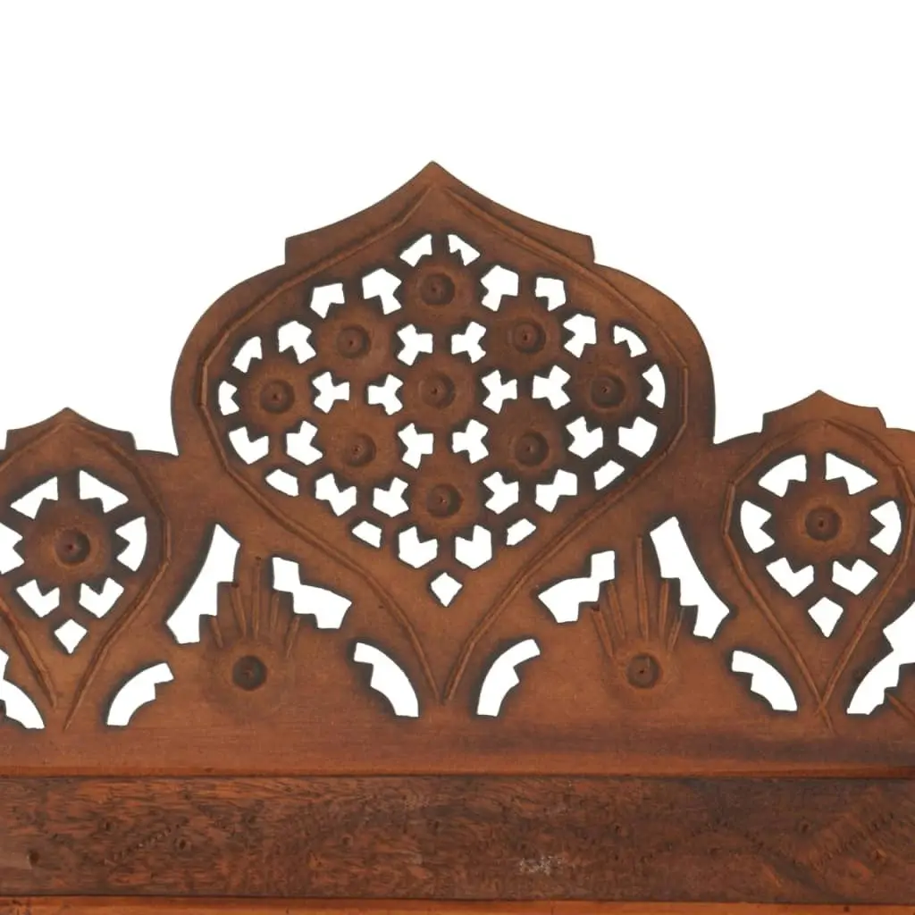 Hand carved 4-Panel Room Divider Brown 160x165 cm Solid Mango Wood 285325