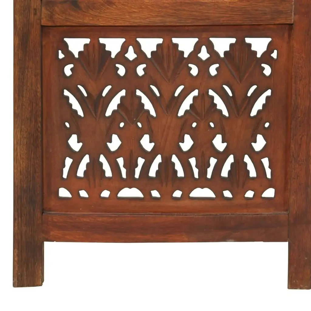 Hand Carved 5-Panel Room Divider Brown 200x165 cm Solid Mango Wood 285335