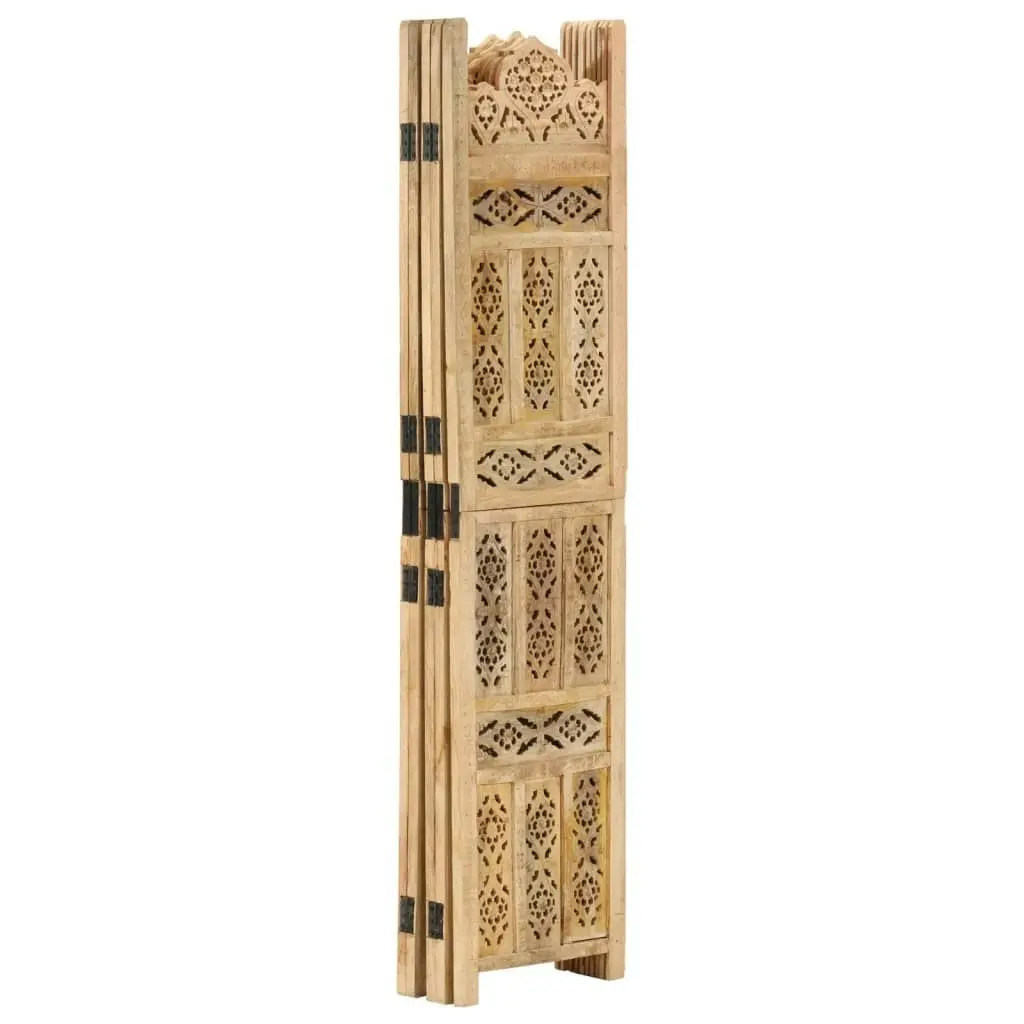 Hand Carved 5-Panel Room Divider 200x165 cm Solid Mango Wood 285317