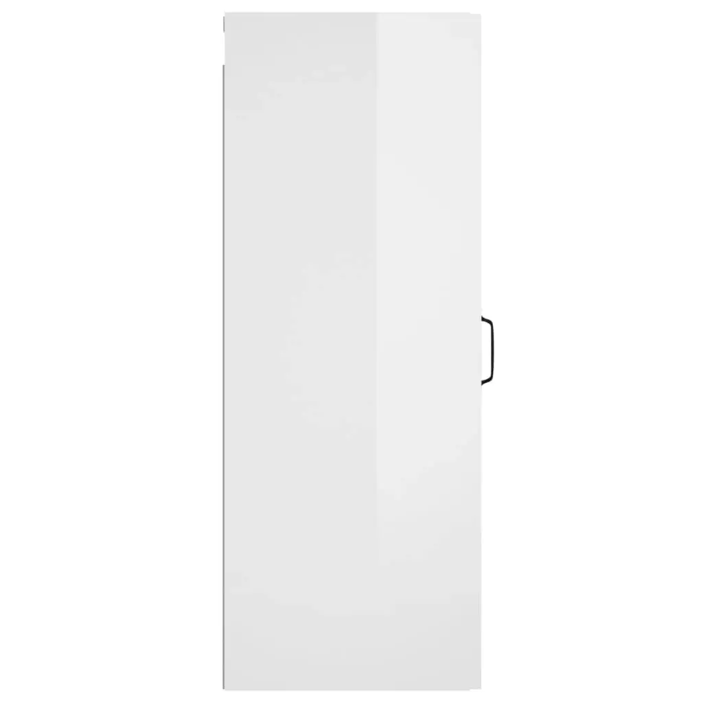 Hanging Wall Cabinet High Gloss White 34.5x34x90 cm Engineered Wood 812444