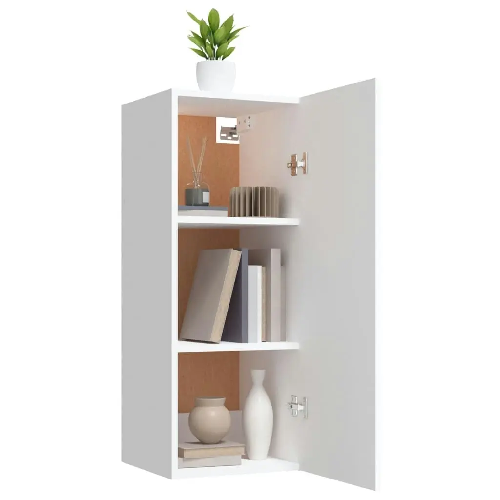 Hanging Wall Cabinet White 34.5x34x90 cm Engineered Wood 812438