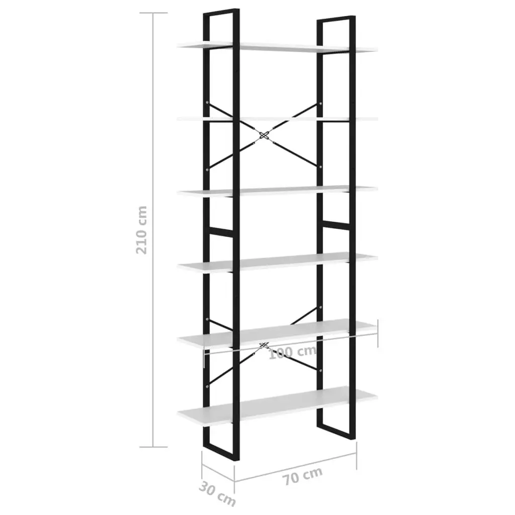 High Cabinet White 100x30x210 cm Engineered Wood 806557