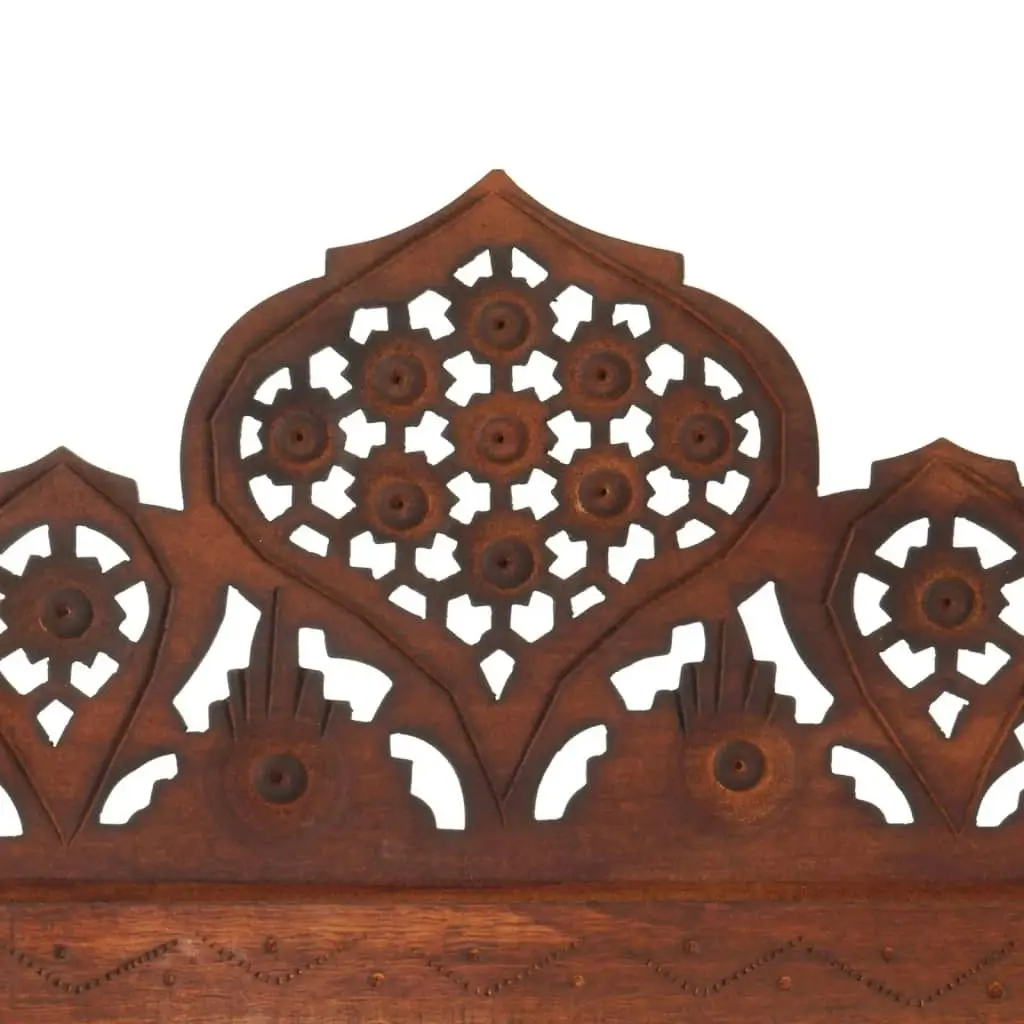 Hand carved 5-Panel Room Divider Brown 200x165 cm Solid Mango Wood 285326