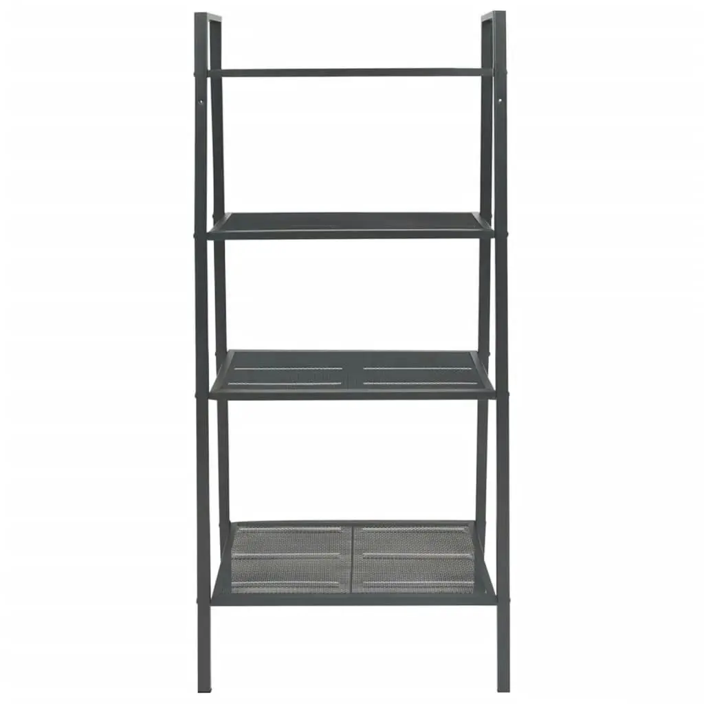 Ladder Bookcase 4 Tiers Metal Anthracite 339607