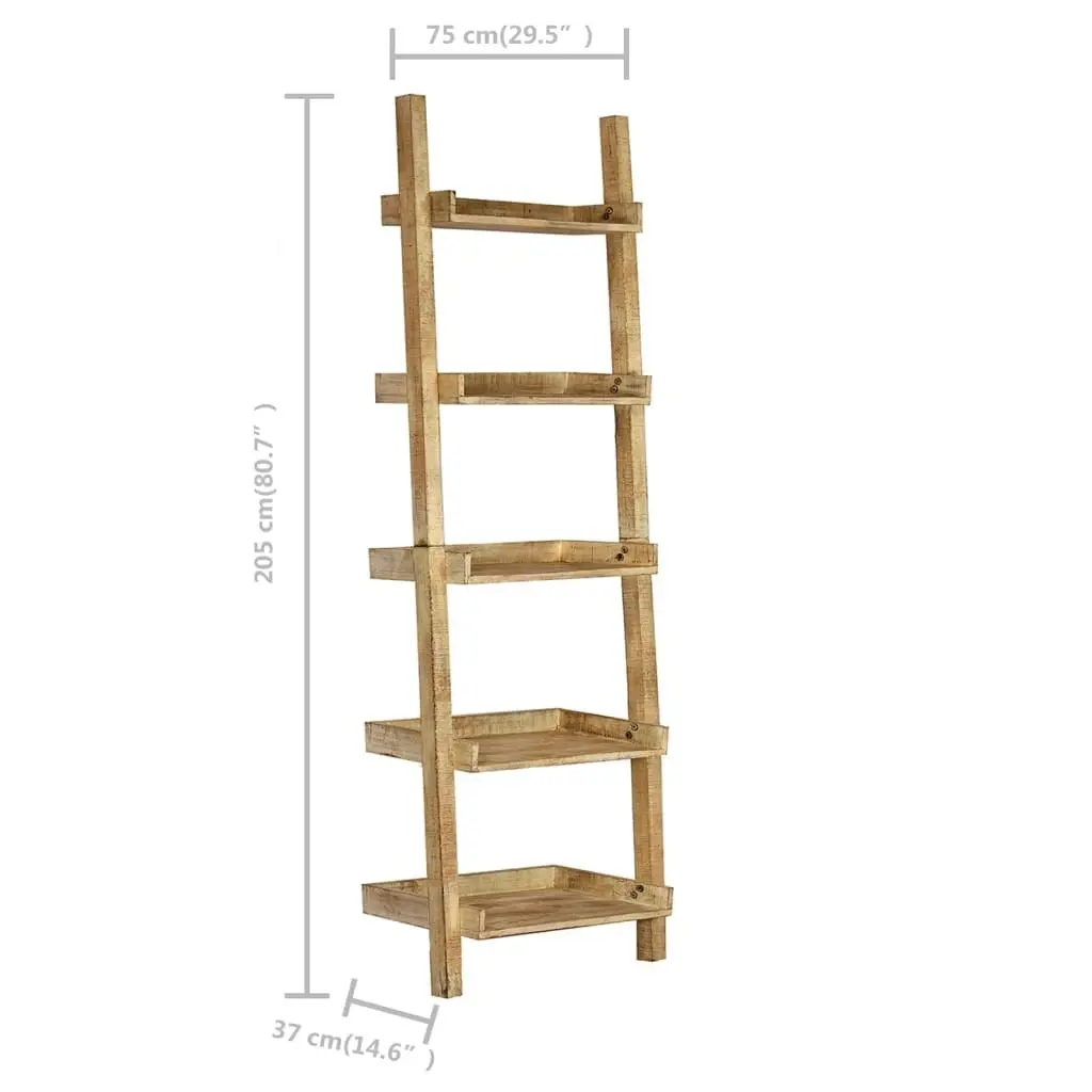 Ladder Shelf Brown 75x37x205 cm Solid Mango Wood 247873