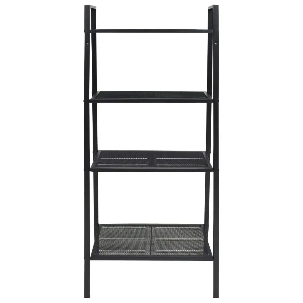 Ladder Bookcase 4 Tiers Metal Black 245972