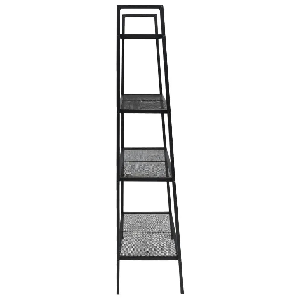 Ladder Bookcase 4 Tiers Metal Black 245972