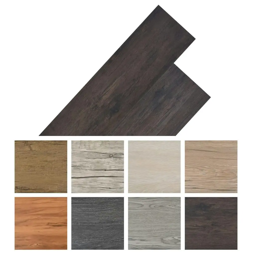 Non Self-adhesive PVC Flooring Planks 5.26 mÂ² 2 mm Oak Dark Grey 245169