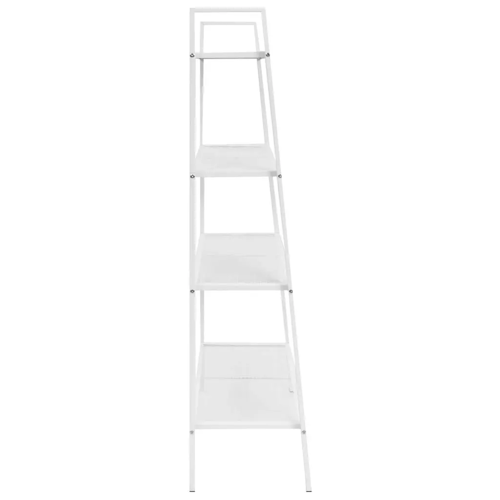 Ladder Bookcase 4 Tiers Metal White 245973