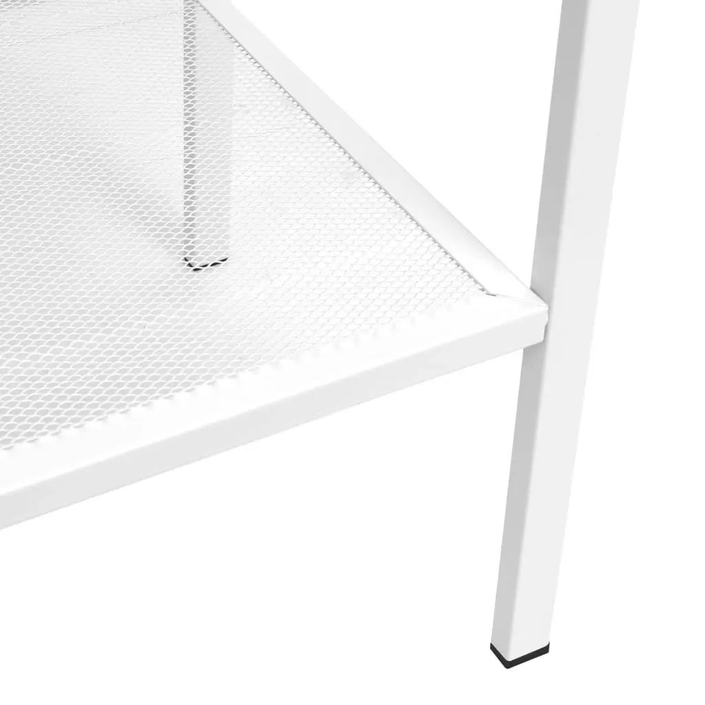 Ladder Bookcase 4 Tiers Metal White 245973