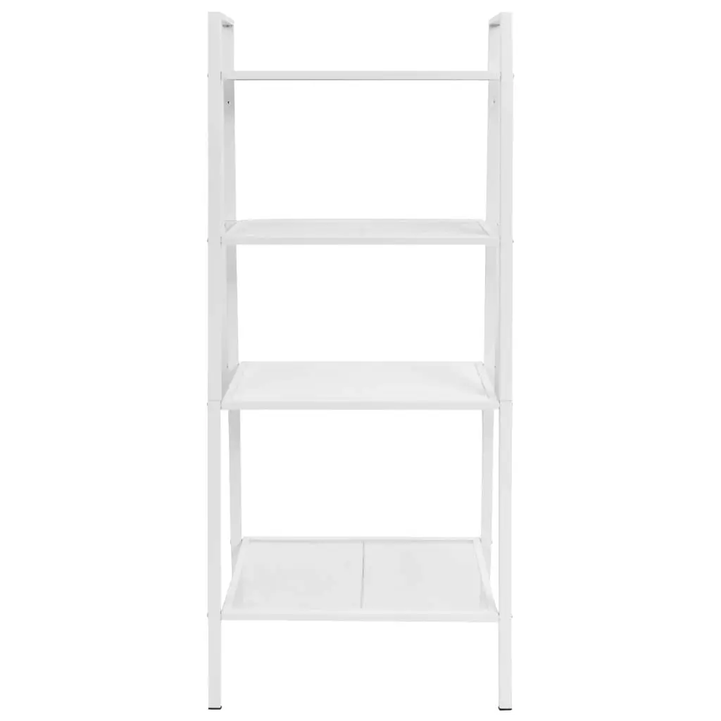 Ladder Bookcase 4 Tiers Metal White 245973