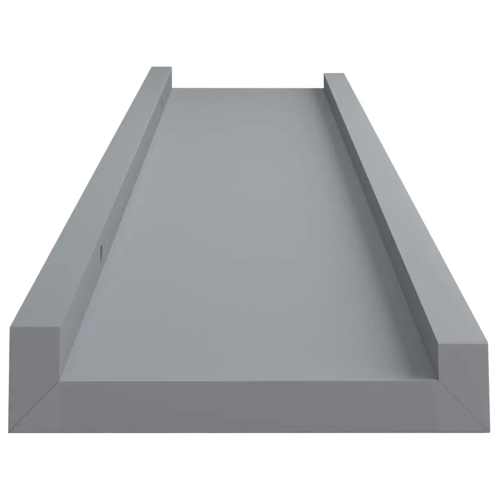 Picture Frame Ledge Shelves 2 pcs Grey 60x9x3 cm MDF 323935