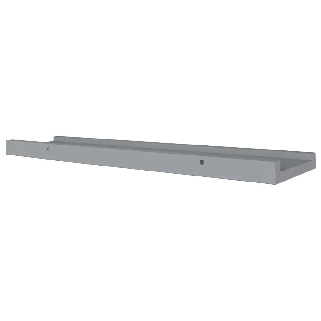 Picture Frame Ledge Shelves 2 pcs Grey 60x9x3 cm MDF 323935