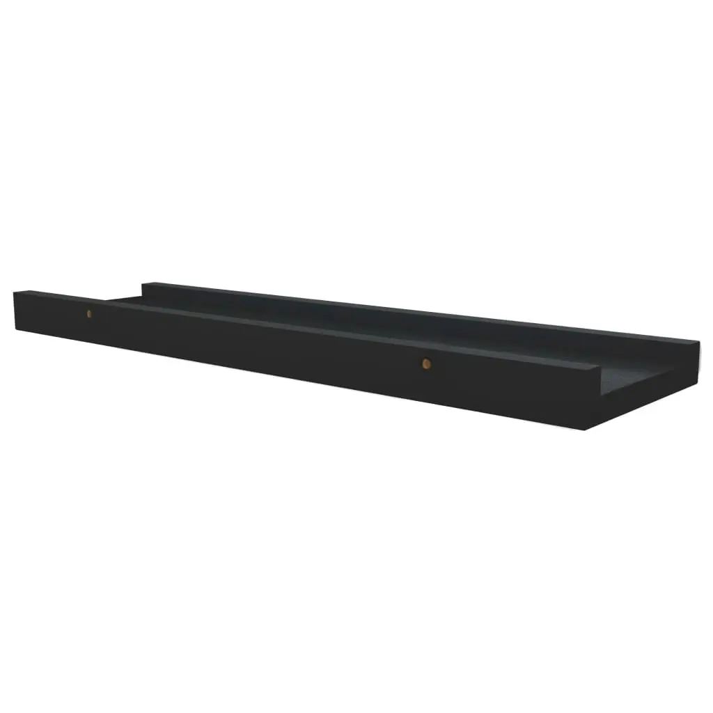 Picture Frame Ledge Shelves 2 pcs Black 40x9x3 cm MDF 323931