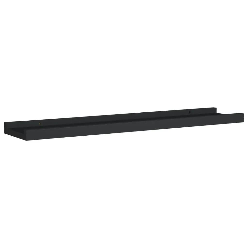 Picture Frame Ledge Shelves 2 pcs Black 60x9x3 cm MDF 323932