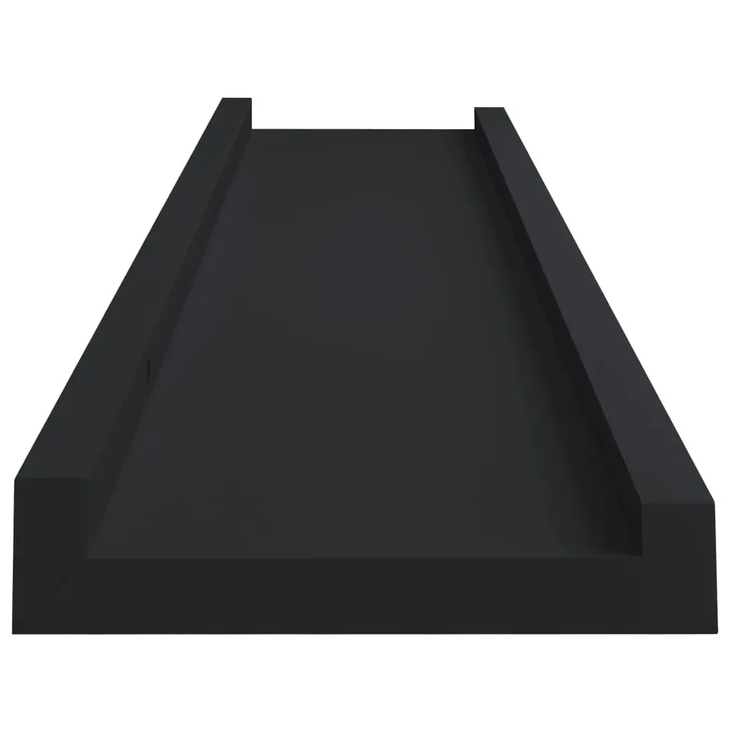 Picture Frame Ledge Shelves 2 pcs Black 60x9x3 cm MDF 323932