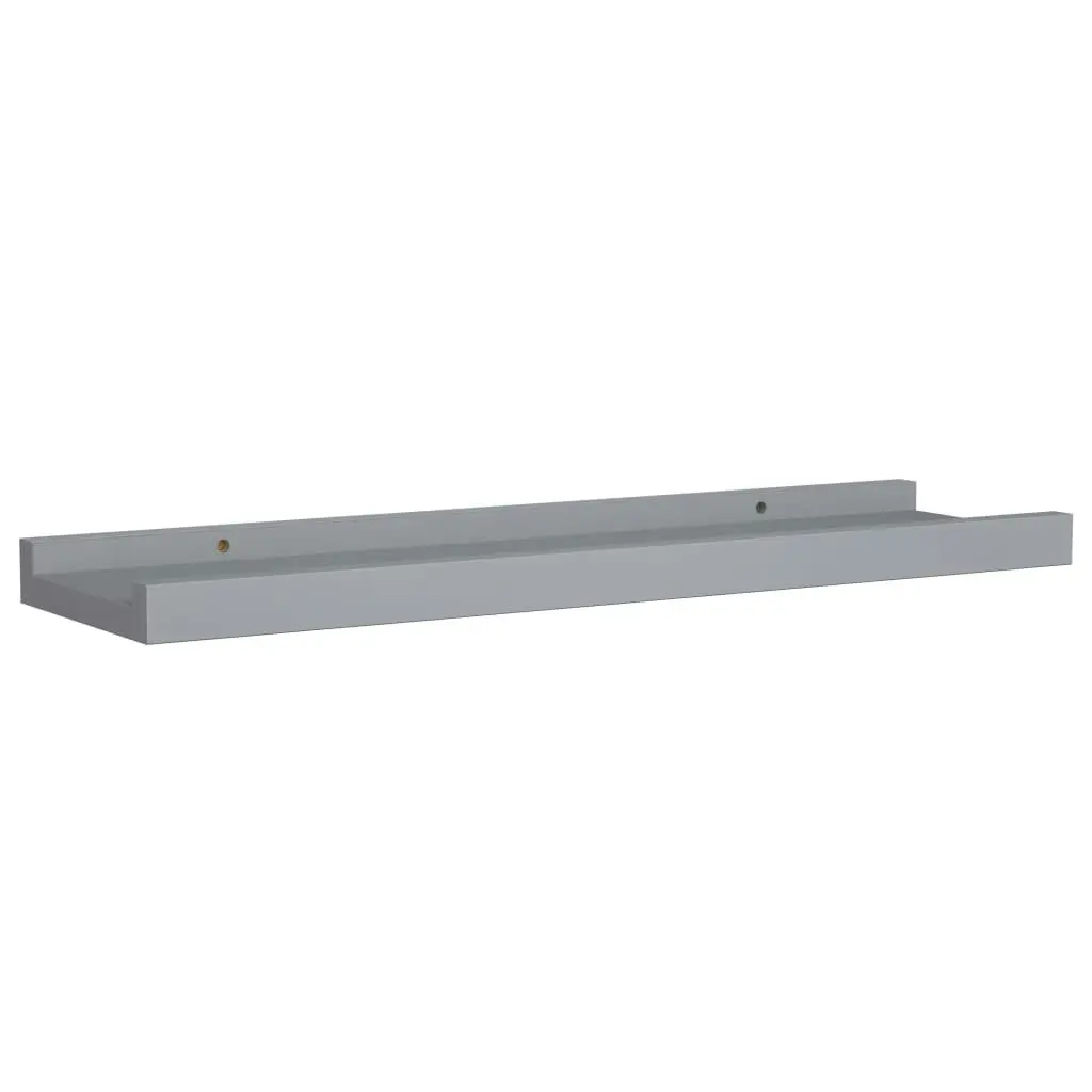 Picture Frame Ledge Shelves 2 pcs Grey 40x9x3 cm MDF 323934