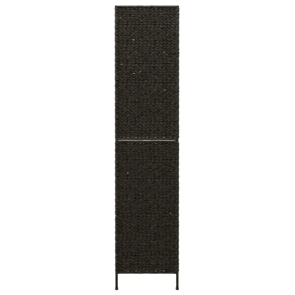 Room Divider 3-Panel Black 122x180 cm Water Hyacinth 355193