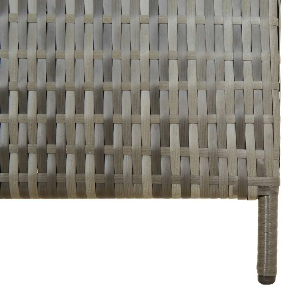 Room Divider 3 Panels Grey Poly Rattan 365358