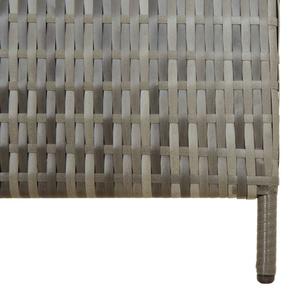 Room Divider 4 Panels Grey Poly Rattan 365362