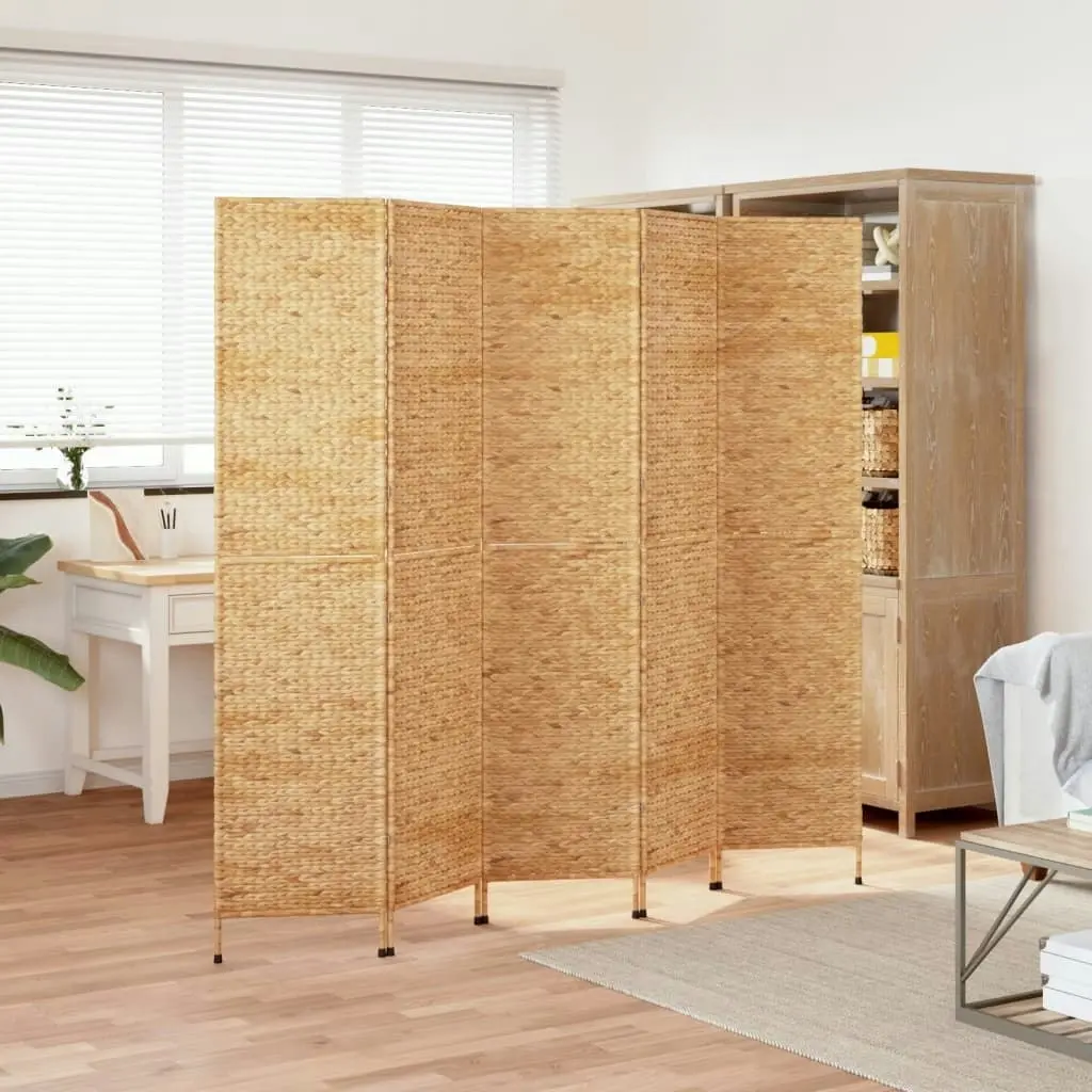 Room Divider 5-Panel 205x180 cm Water Hyacinth 355197