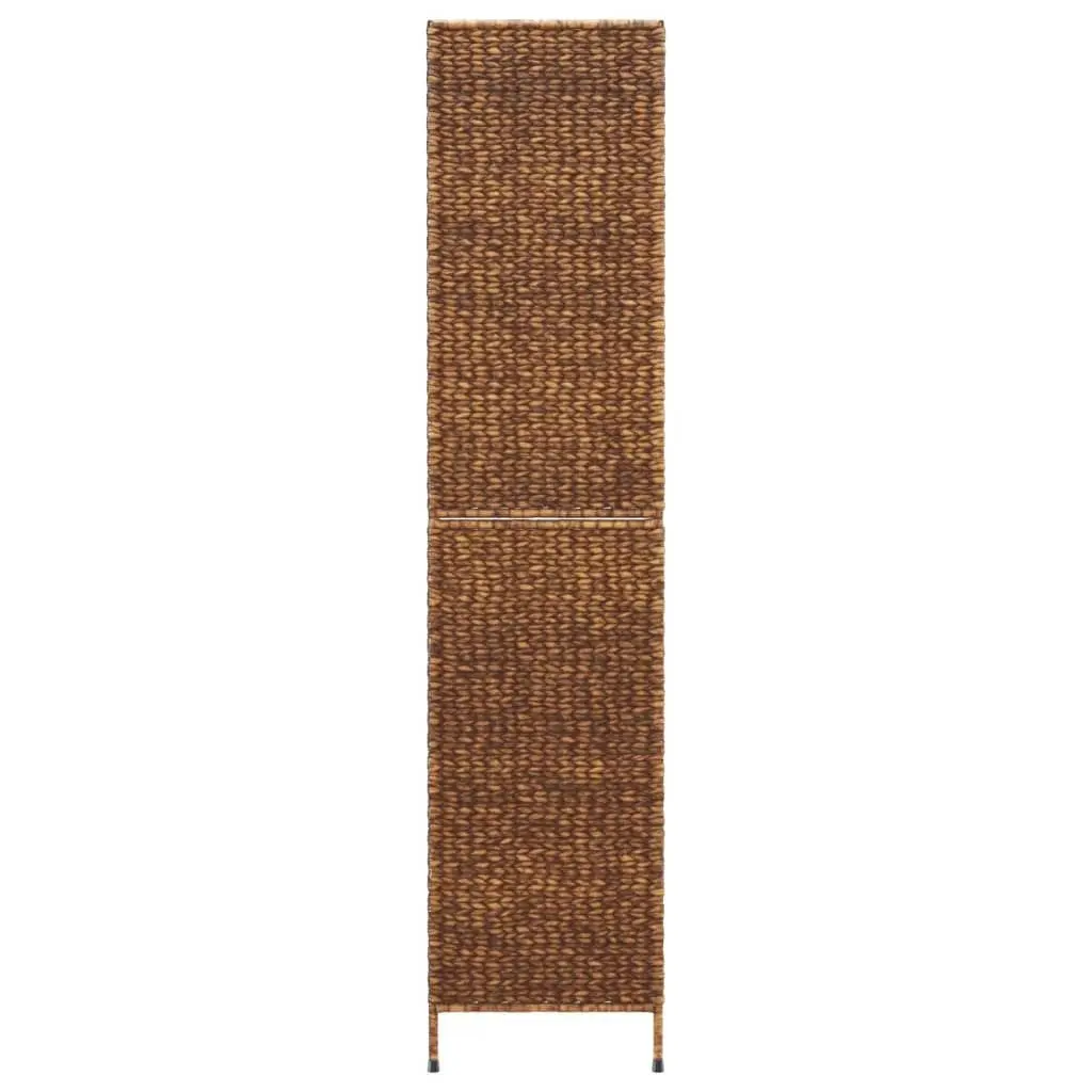 Room Divider 4-Panel Brown 163x180 cm Water Hyacinth 355195